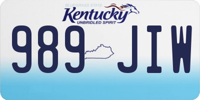 KY license plate 989JIW