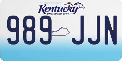 KY license plate 989JJN