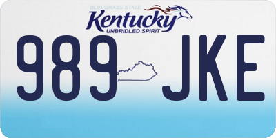 KY license plate 989JKE