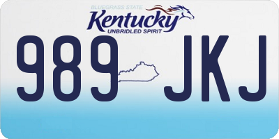 KY license plate 989JKJ