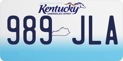 KY license plate 989JLA