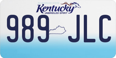 KY license plate 989JLC