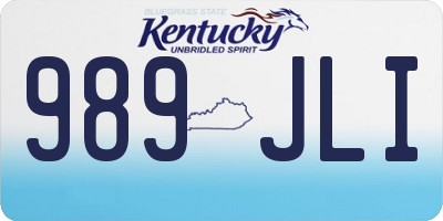 KY license plate 989JLI