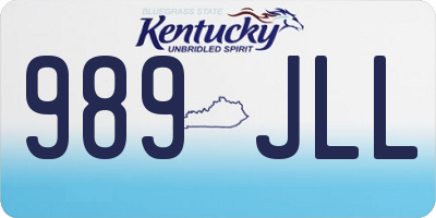 KY license plate 989JLL