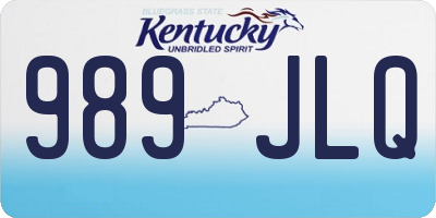 KY license plate 989JLQ