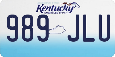 KY license plate 989JLU