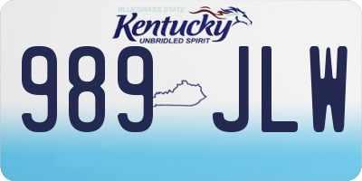 KY license plate 989JLW