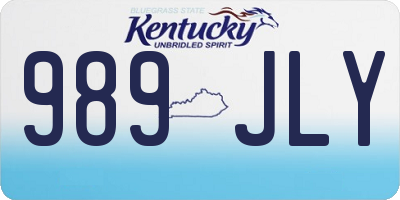 KY license plate 989JLY