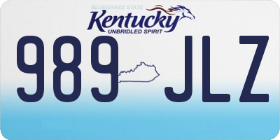 KY license plate 989JLZ