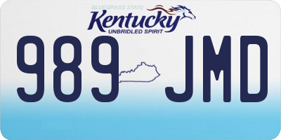 KY license plate 989JMD