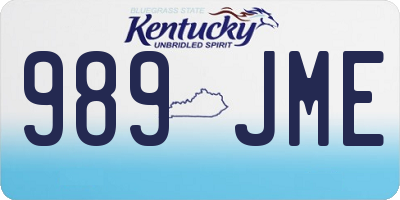 KY license plate 989JME