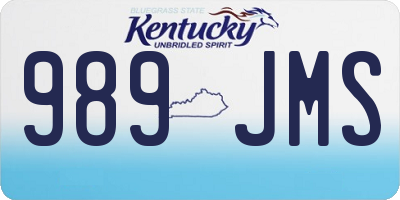 KY license plate 989JMS