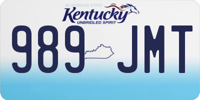 KY license plate 989JMT