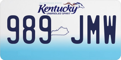 KY license plate 989JMW