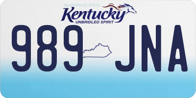 KY license plate 989JNA