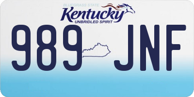 KY license plate 989JNF