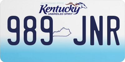 KY license plate 989JNR