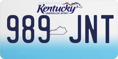 KY license plate 989JNT