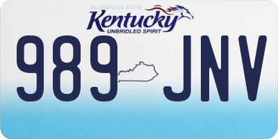 KY license plate 989JNV