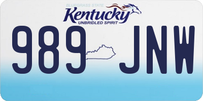 KY license plate 989JNW