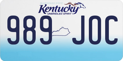 KY license plate 989JOC