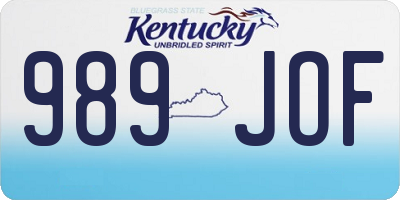 KY license plate 989JOF