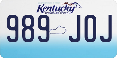 KY license plate 989JOJ