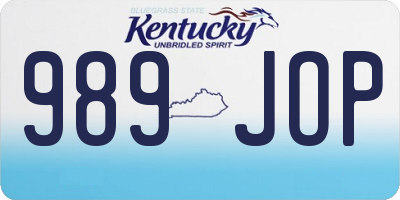 KY license plate 989JOP