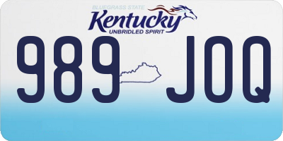 KY license plate 989JOQ