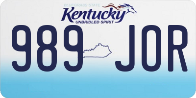KY license plate 989JOR