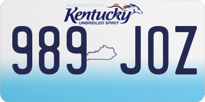 KY license plate 989JOZ