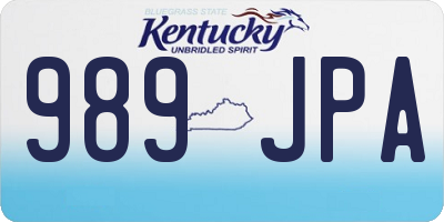 KY license plate 989JPA