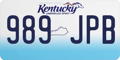 KY license plate 989JPB