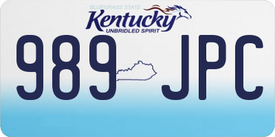 KY license plate 989JPC