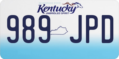 KY license plate 989JPD