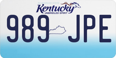 KY license plate 989JPE