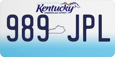 KY license plate 989JPL