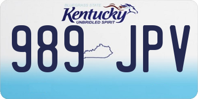 KY license plate 989JPV