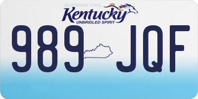 KY license plate 989JQF