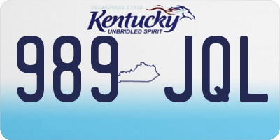 KY license plate 989JQL