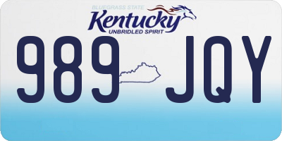 KY license plate 989JQY