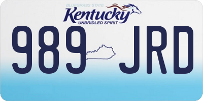 KY license plate 989JRD