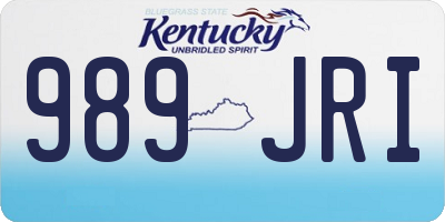 KY license plate 989JRI