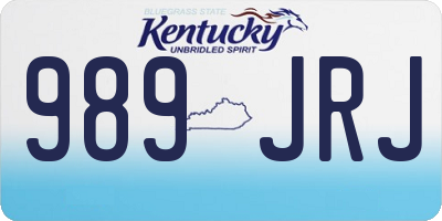 KY license plate 989JRJ