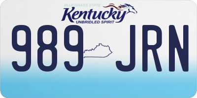 KY license plate 989JRN