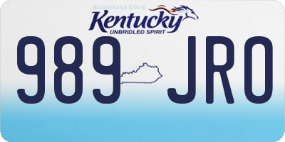 KY license plate 989JRO