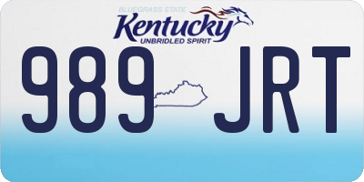 KY license plate 989JRT