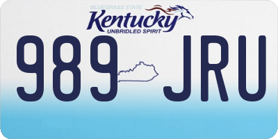 KY license plate 989JRU