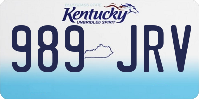 KY license plate 989JRV
