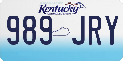 KY license plate 989JRY